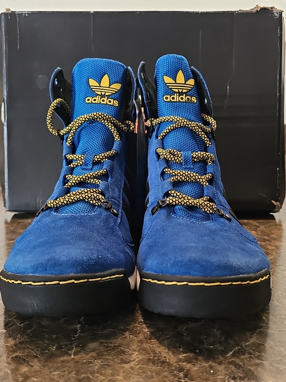 adidas Originals Fourteener Blue Suede Mens Sneaker Hiking Boots G50575 Sz 12.5 - Picture 2 of 12